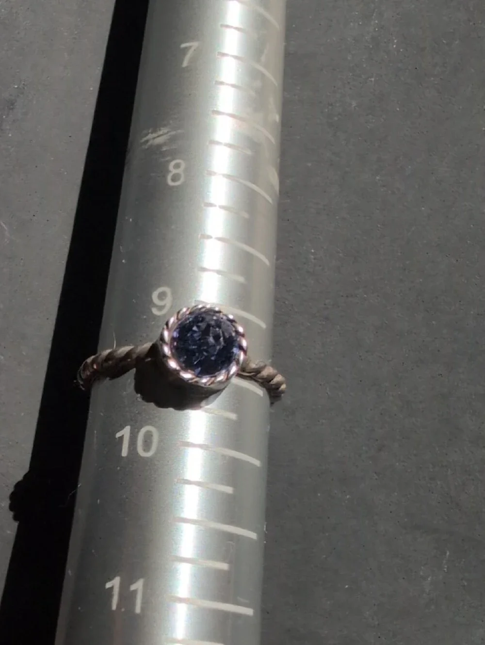 Brighton Silver Twisted Band Ring with Purple Gemstone Size 9.5